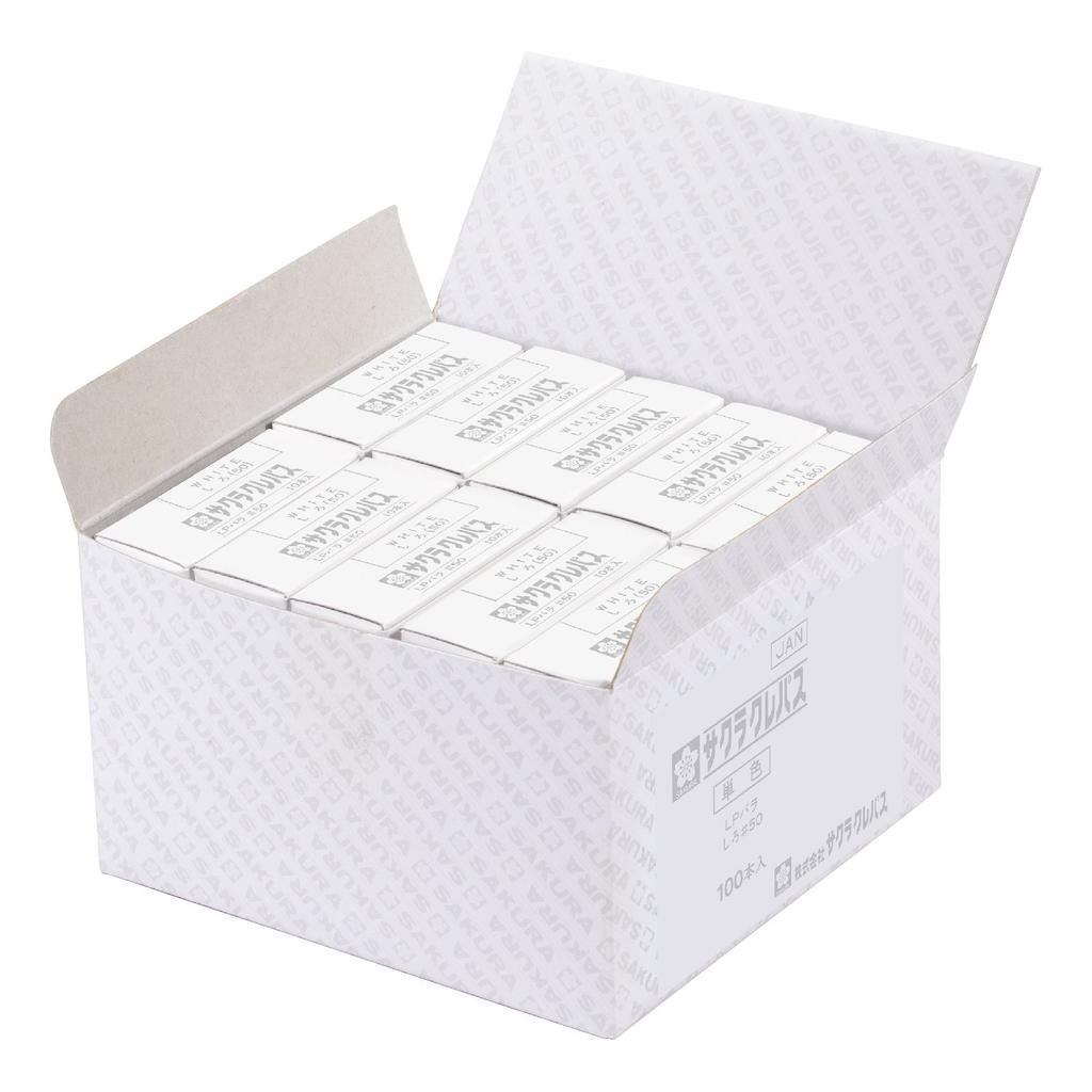 Sakura Craypas Single Color White 100 LP Crayons, sticks, #50 (100)