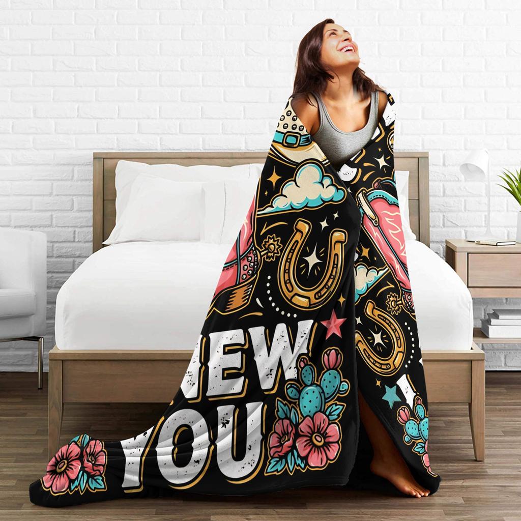 Cowgirl Girl I Knew It I Knew You Knitted Blankets TS5 Fuzzy Throw Blanket Summer Air Conditioning Printed Lightweight Bedsprea,