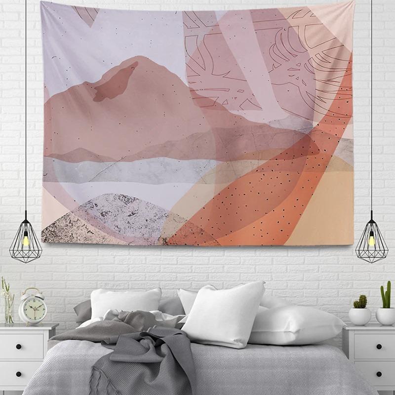 Pink Simple Illustration Decorative Tapestry Home Wall Decoration Office Living Room Tapestry
