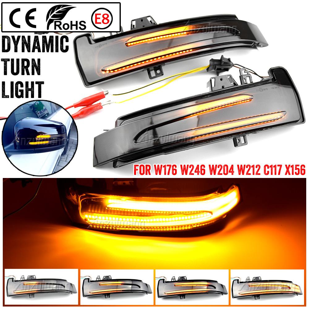 

2x For Mercedes Benz A B C E S CLA GLA CLS Class W176 W246 W204 X156 Dynamic Turn Signal Rearview Mirror Indicator Blinker Light жовтий