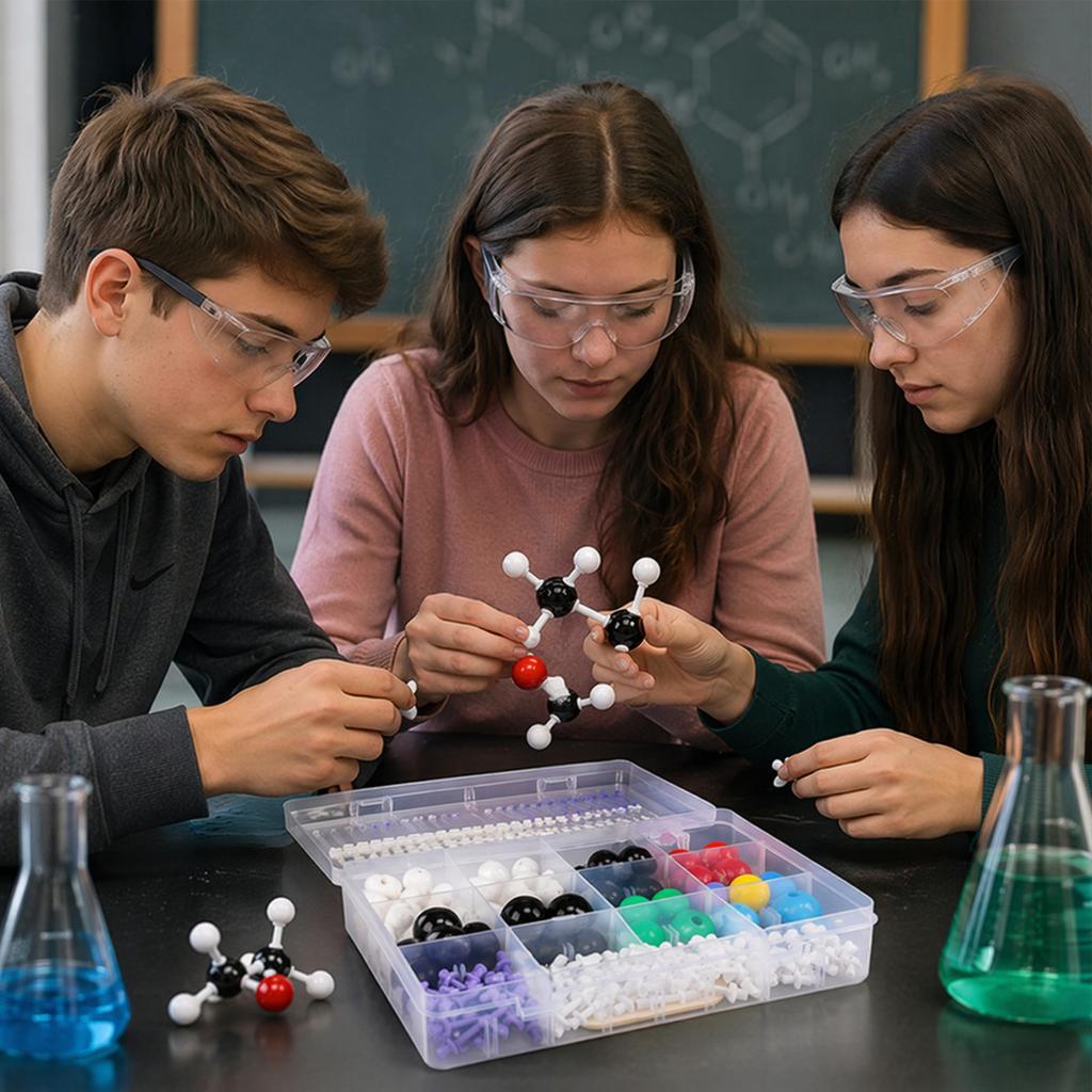Sada molekulárních modelů pro chemii Vizualizace struktury a snadná montáž Vzdělávací význam a přenosnost pro výuku chemie
