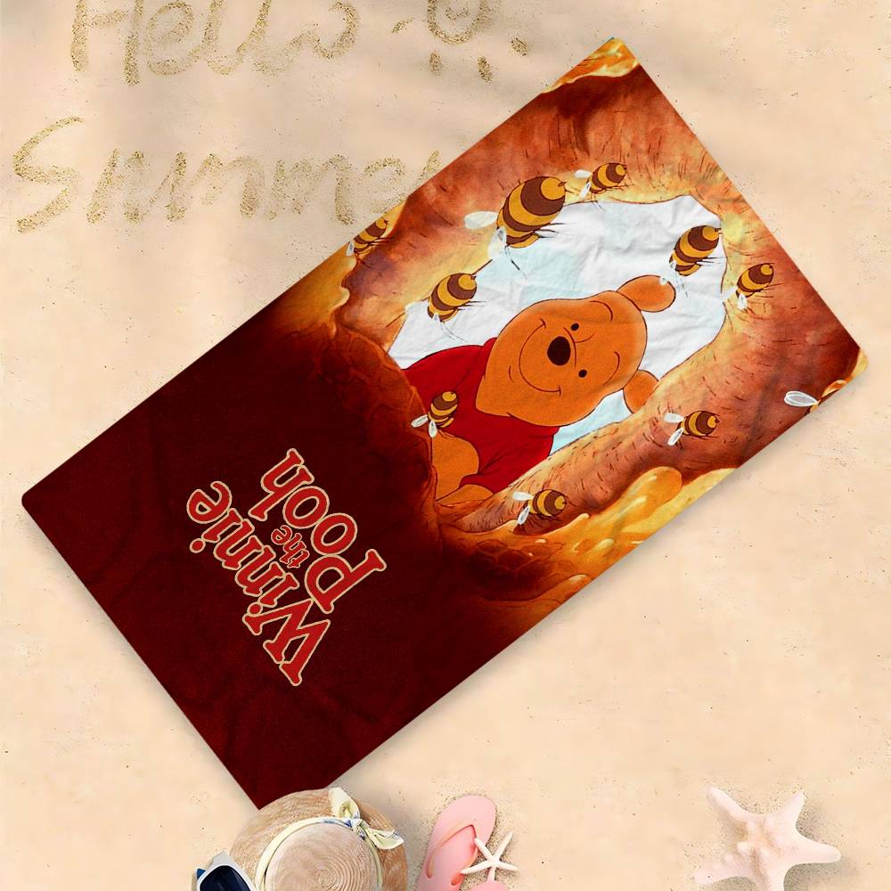 Winnies The Poohs Bear Anime Beach Swimming Towel Soft Absorbent Washcloth Children's Gifts for Kids Travel Camping Gym