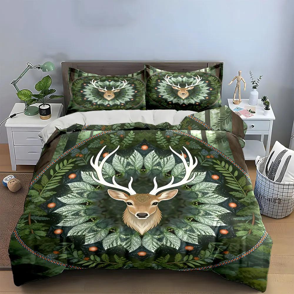 "Forest Deer Themed Decoration Set" Soft Comfortable Duvet Cover Bedding Set Included 1*Duvet Cover & 2*Pillowcases gift