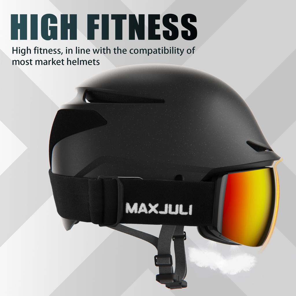 Maxjuli Professional Magnetic Winter Sport Ski Goggles Anti-Fog Uv400 Skiing Snowboard Glasses Snowmobile For Men Women M6