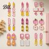 Personalized School Life Ornaments 1 Pair Teacher Earrings for Women, Cute 2D Acrylic Crayon Pencil Backpack Dangle Number Alphabet Earrings,