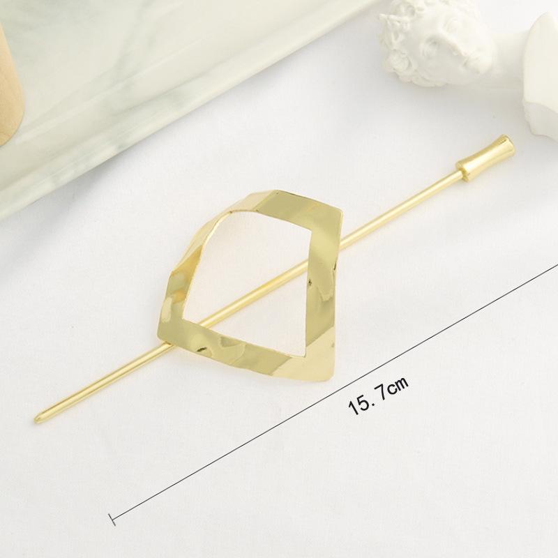 Korean Dongdaemun Geometric Metal Hair Stick: Vintage, Elegant Updo Hairpin Accessory