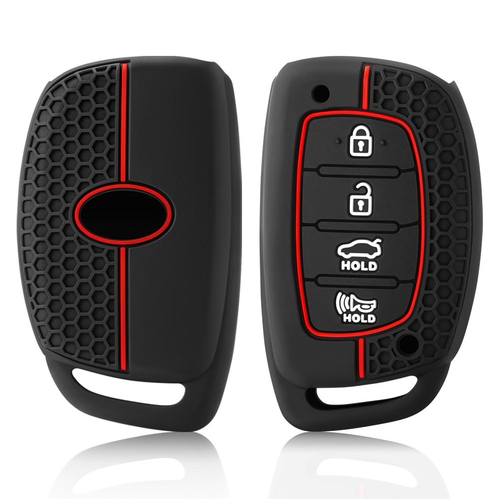 3/4 Button Silicone Car Key Case For Hyundai Solaris Verna Elantra Santa Fe I10 I20 I30 I35 I40 IX35 IX45 Creta Tucson Accent