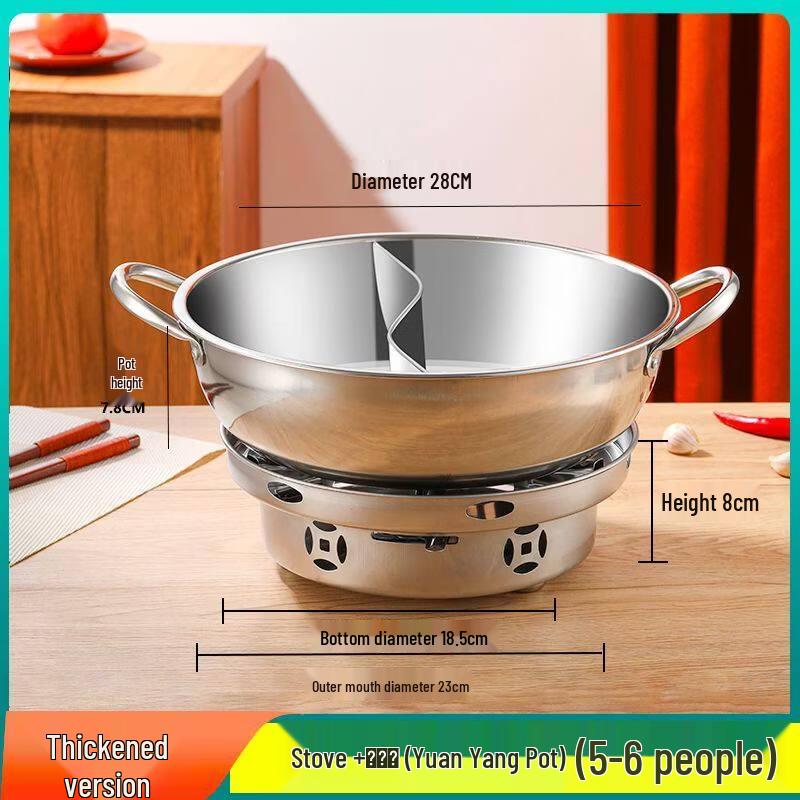 Portable Windproof Alcohol Stove Divided Hot Pot Set