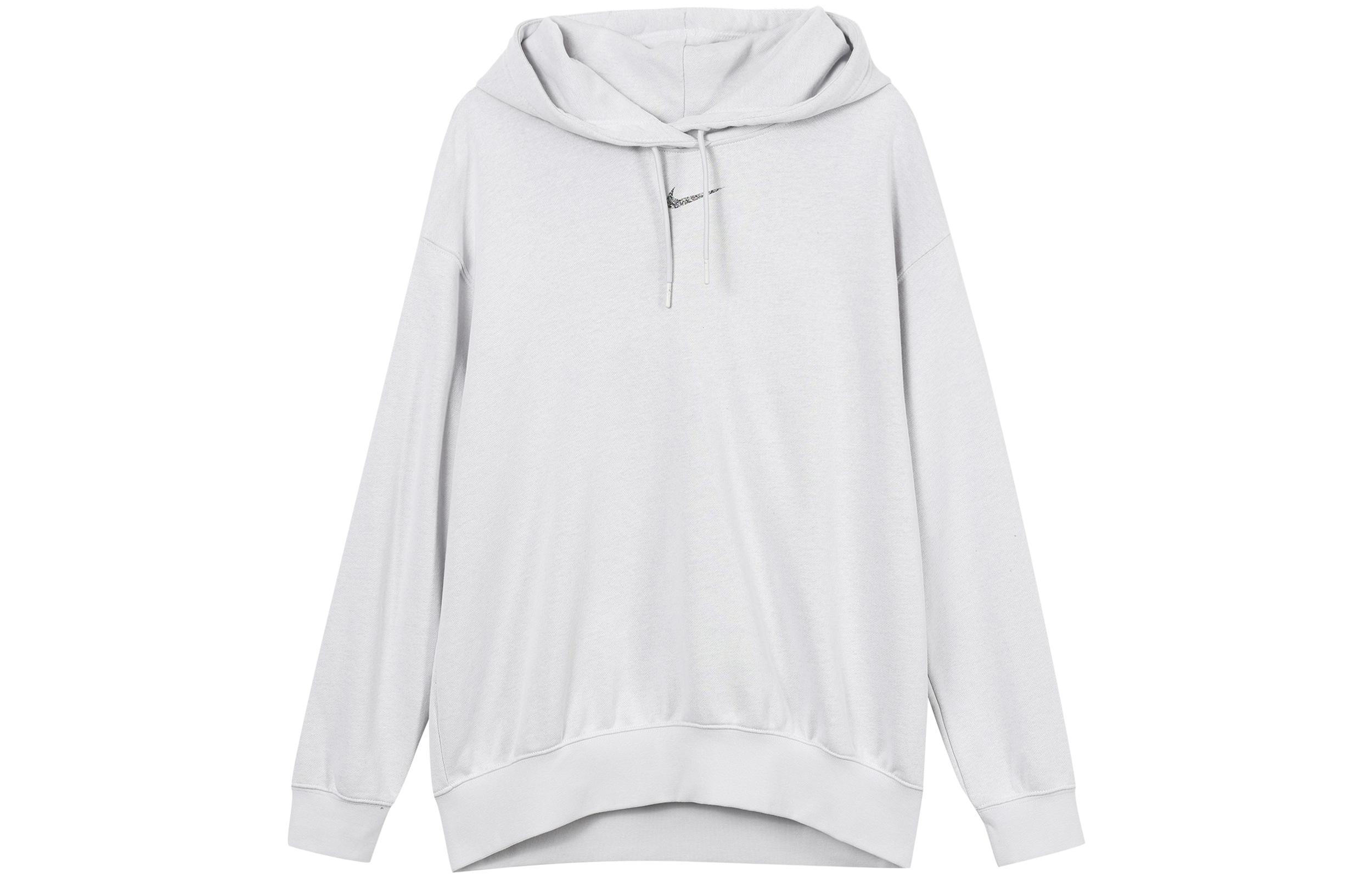 Nike Sweatshirts Women s Light Silver Gray Hooded Moderate Regular DJ6940-094 L