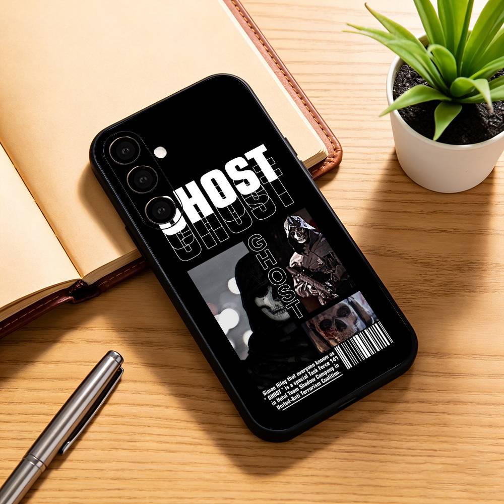COD C-call Of D-duty G-Ghost Phone Case Black Silicone Soft For Samsung Galaxy A73,A72,A71,A70,A53,A52,A51