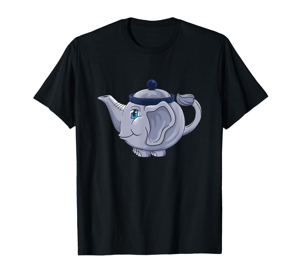 Funny Elephant Drinking Tea with Teapot T-Shirt
