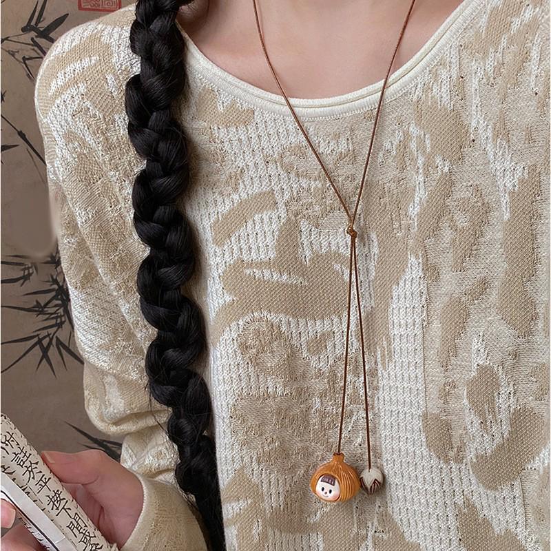 Bohemian Coffee Vintage Tassel Necklace, Ethnic Butterfly Pendant, 2025 Sweater Chain.