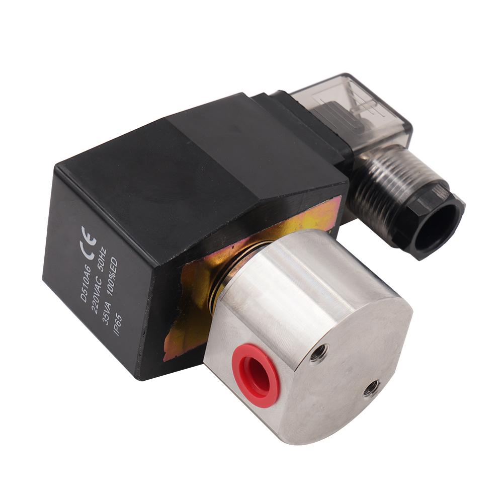 304 Stainless Steel 2 Way High Pressure Normally Closed Solenoid Valve G 1/4" 1/8" AC220V DC24V Orifice 1.2mm 200Bar 2mm 100Bar