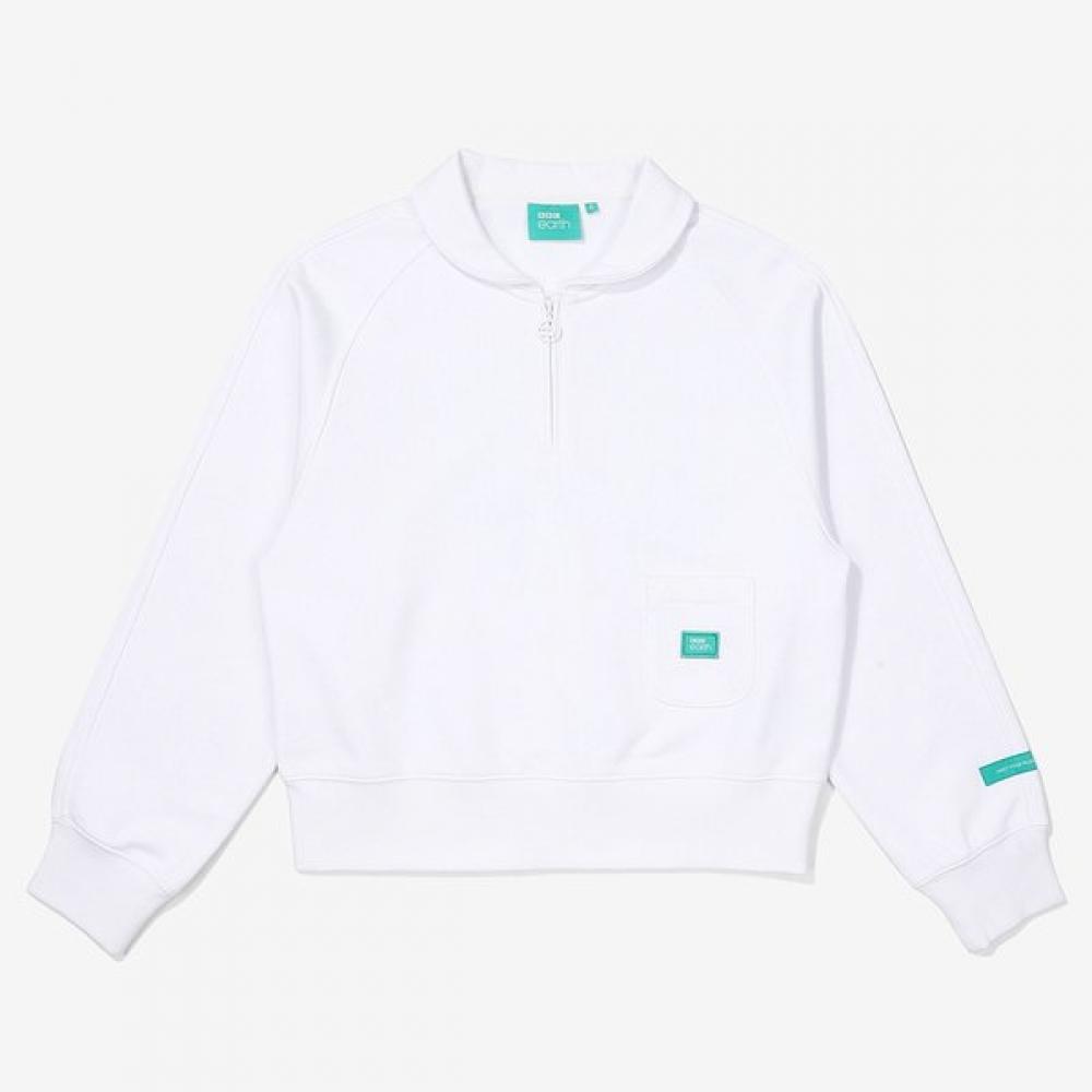 Bbc Earth Women S Crop Half Zip Up White white/95