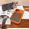 Business Carbon Fiber 360 Magnetic Stand Holder Case for iPhone 17 Air 16 14 15 Plus 13 12 11 Pro Max For Magsafe Slim Mat Cover