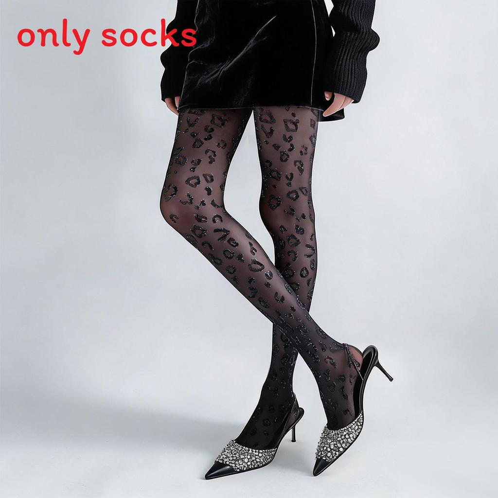 Sexy Leopard Print Stockings With Silver Thread For Summer Wear Womens Fashion