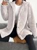 Fall Women's Clothing Solid Long Sleeve Hooded Loose Plush Coat for Women