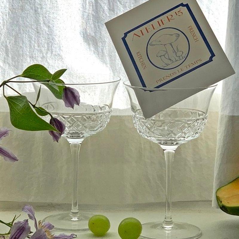 Elegant Table French Fitz Crystal Glass (Wine Glass Cocktail Honeymoon Gift)