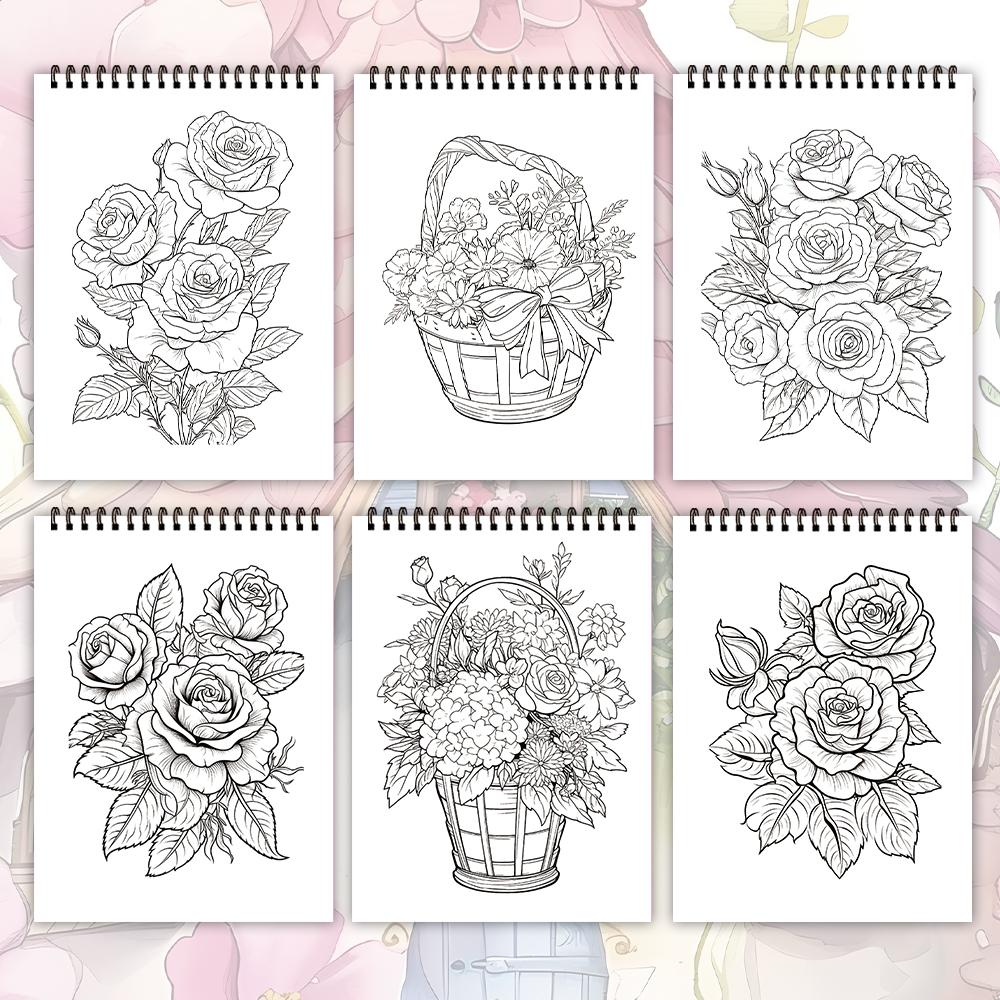 1pc,Girls Coloring Book - 30 Different Patterns,100gsm,11.2x8.3 “Stress Relief,Easter,Birthday,Valentine's Day Gift