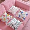 Memphis Seamless Patterns Pillow Case Silky Short Plush With Invisible Zipper Dustproof Sofa Cushion Cover For Home Decor