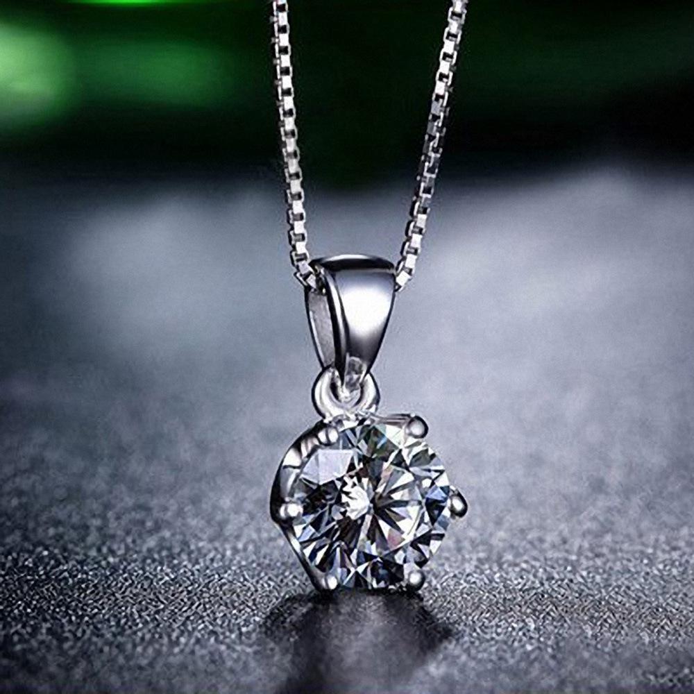 Wei Hua Diamantanhänger Silberkette für Damen