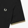 Twin Tip Fred Perry Shirt - Black/Champagne Made In England M12-157