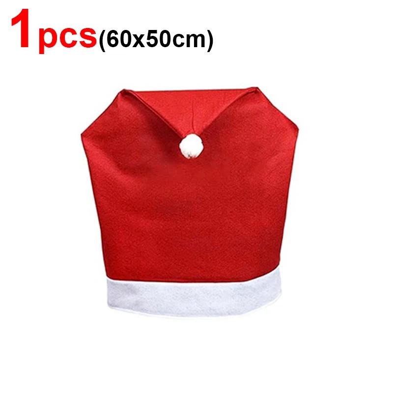 

1-10PCS Christmas Chair Cover Red Santa Claus Hat Dining Chair Cover for Home New Year 2026 Table Christmas Decoration Xmas Gift 60x50cm