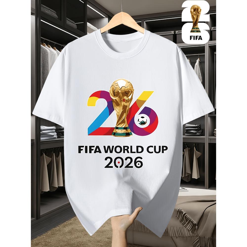 2026 USA-Canadian Cup, FIFA Football-themed Fun Print Men's Short-sleeved T-shirt, Fashionable and Trendy Summer Top, a Must-have for Football Fans,