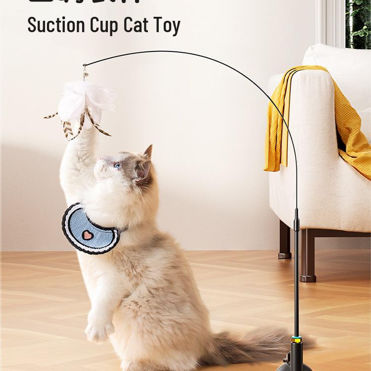 Cat Teaser Wand with Suction Cup: Self-Play and Boredom Relief Toy for Kittens and Young Cats