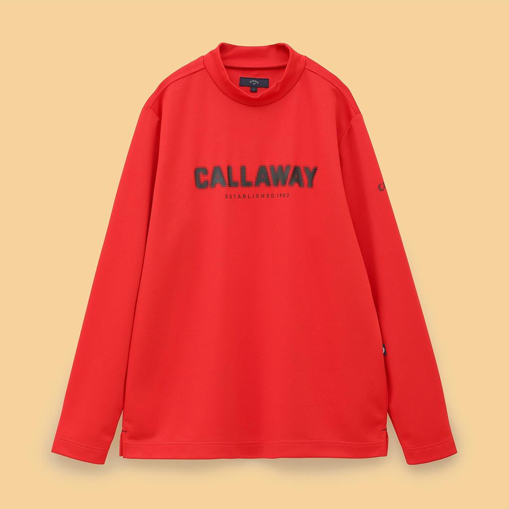 Callaway Men's Long Sleeve Mock Neck Shirt (Stretchable, UV Protection) / Golf Undershirt / C24233102 1100_Red LL