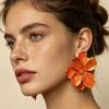 Orecchini a Pendente con Petali Grandi Colorati in Metallo Esagerati per Donne Signora Moda Vintage Orecchini a Bottone con Smalto a Goccia Accessori Gioielli