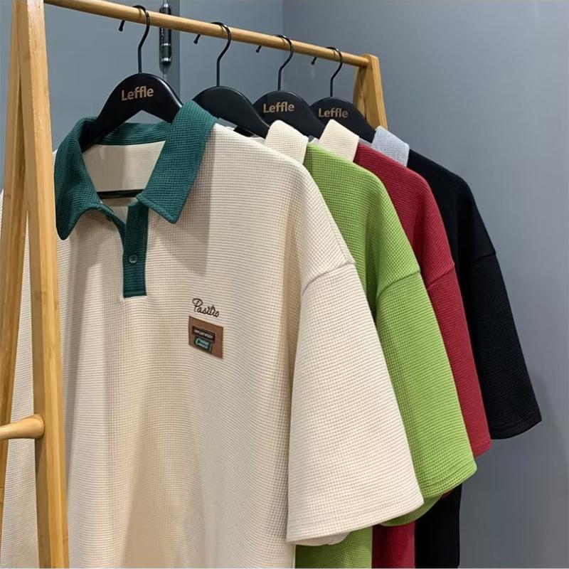 2024 Summer Polo Shirt Short-sleeved T-shirt For Men American Retro Trendy Brand Handsome Versatile Half-sleeved T-shirt Tops
