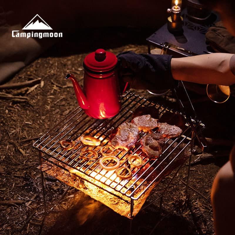 CAMPING MOON Fire Grill, Extremely Heavy-Duty Grates for Bonfires, Square, Stainless Steel 304, 33.5cm W12