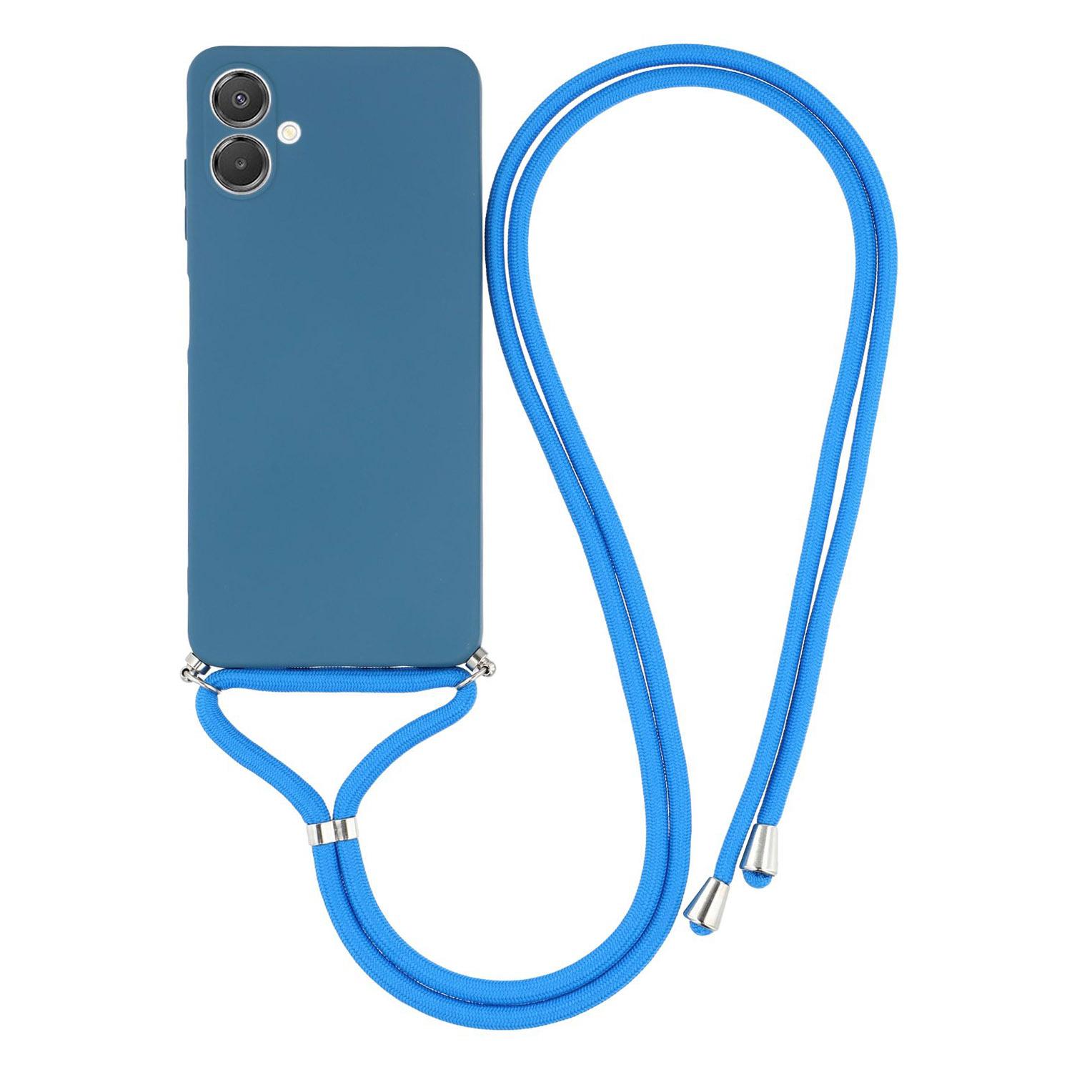 

For Samsung Galaxy A07 4G Case Flexible TPU Fiber Lining Anti-Shock Crossbody Phone Cover Sapphire