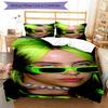 3pcs Billie Eilish Bedding Set Duvet Cover Closure Includes 1 Duvet Cover & 2 Pillowcases, Soft and Comfortable for All Seasons.