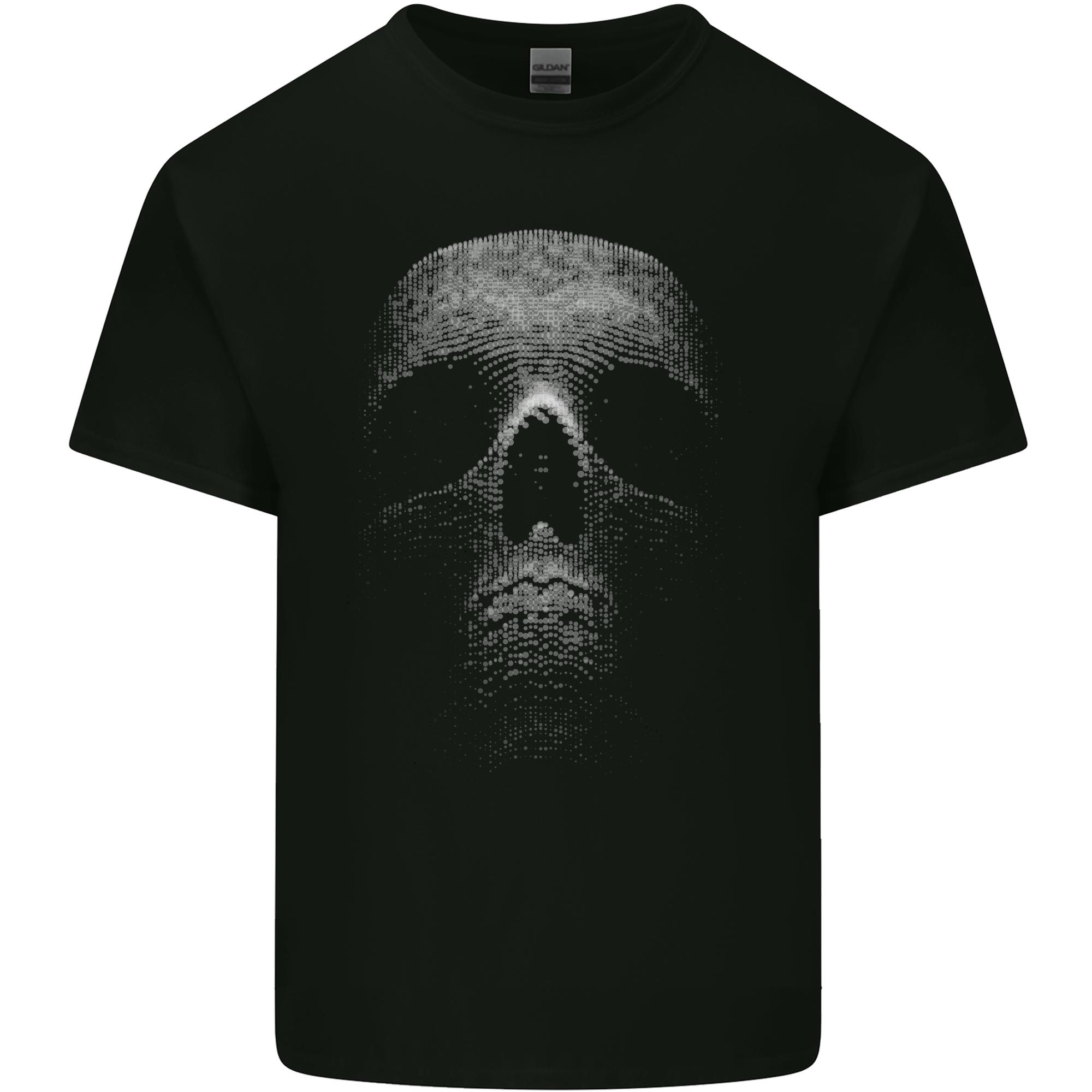 Skull Made of Circles Unisexs Light Cotton TShirt S