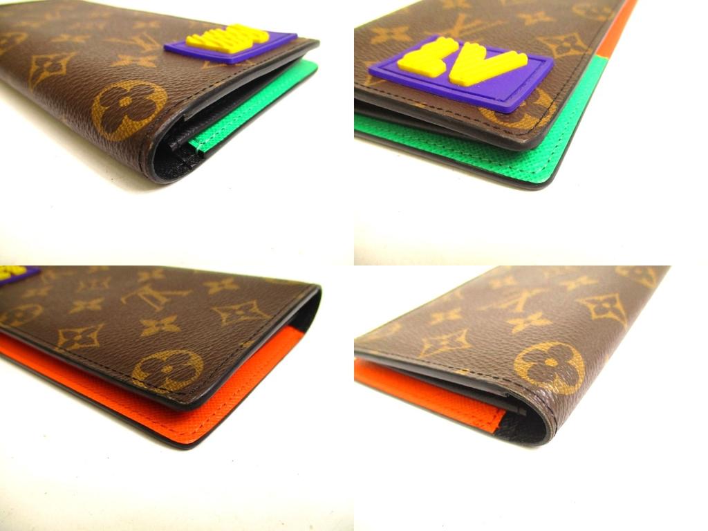 Authentic LOUIS VUITTON Monogram Flap Wallet Portefeuille Brazza NM Rubber Patch #a186  Refurbished