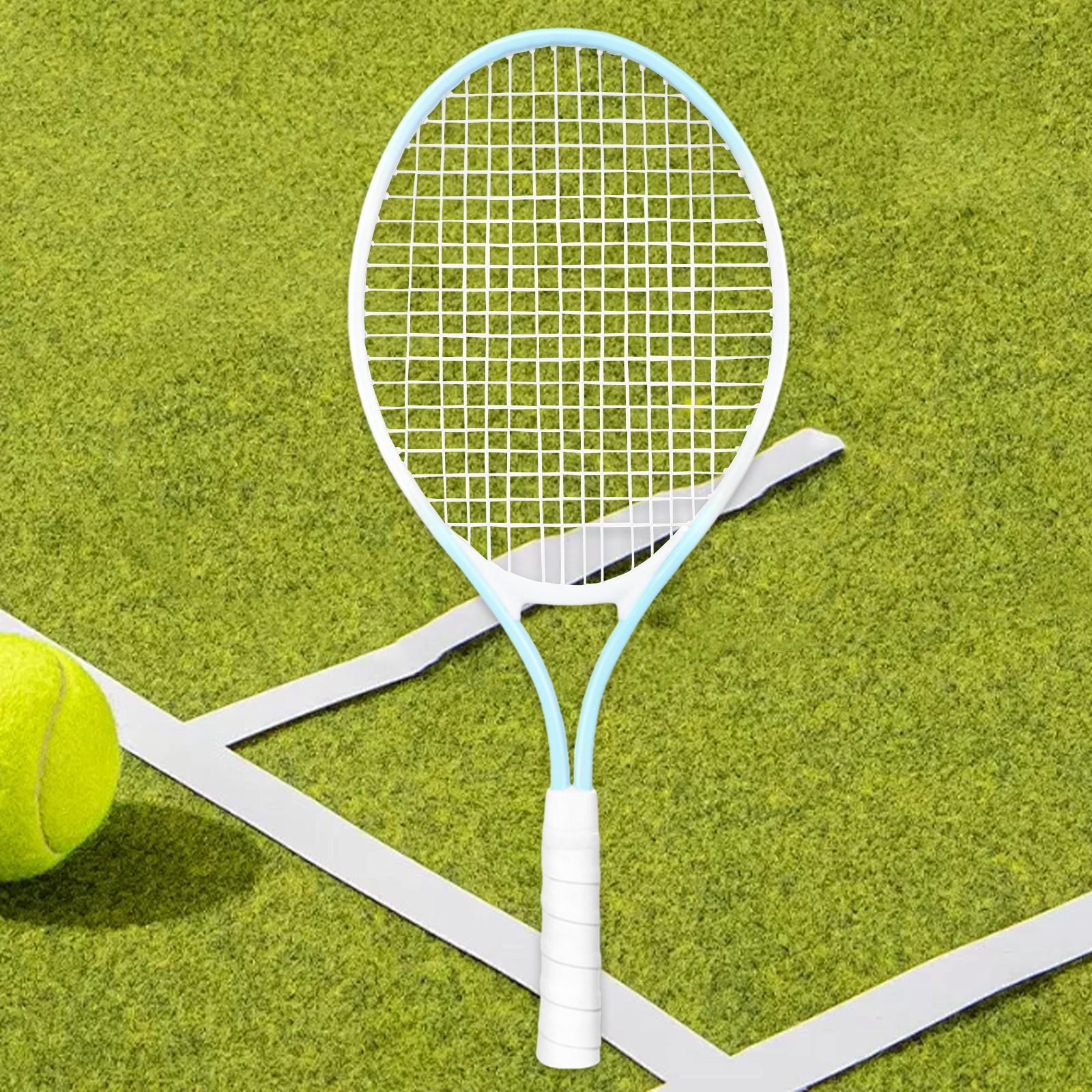 

Детская теннисная ракетка для тренировок с рамой из железного сплава Blue White Handle