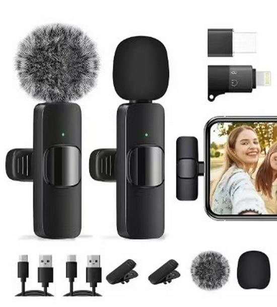 Dual Wireless Lapel Microphone for Mobile Phones – Ideal for Live Streaming and Recording