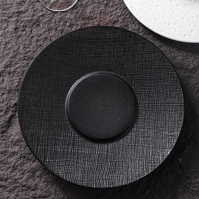 Nordic Minimalist Black & White Ceramic Baking Dish – High-end Display Plate for Influencers, Hotels & Restaurants