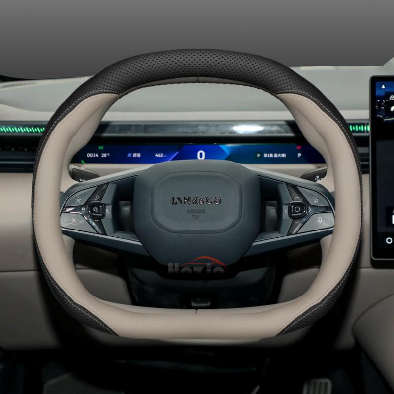 Leather Car Steering Wheel Cover for Lynk Co 02 Z20 2025 Accessories