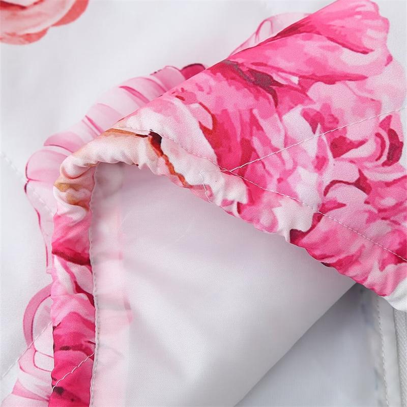 KEYANKETIAN New Pastoral style Flower Print Light Cotton-Padded Coat Autumn Single Breasted Drawstring Women's Quilted Jacket