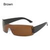 1pc Women Men Punk Y2K Sunglasses Trendy Rimless Star One Piece Goggles Oversized Wrap Around Shades 2000's Eyewear UV400