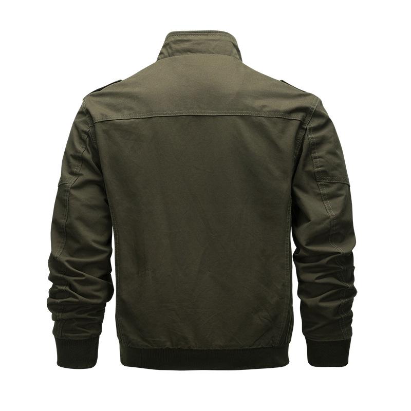 Spring and Autumn Cotton Jacket Jacket Washed Cotton Military Outdoor Jacket Plus Size