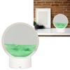 Moving Sand Art Round Frame 3D Transparent Glass Battery USB Powered Lights Dynamic Sand Picture for Family   Cafe
