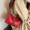 Texture Red Shoulder Bags For Women  New Trendy Versatile Crossbody Bag Autumn PU Leather Letter Casual Female Purses