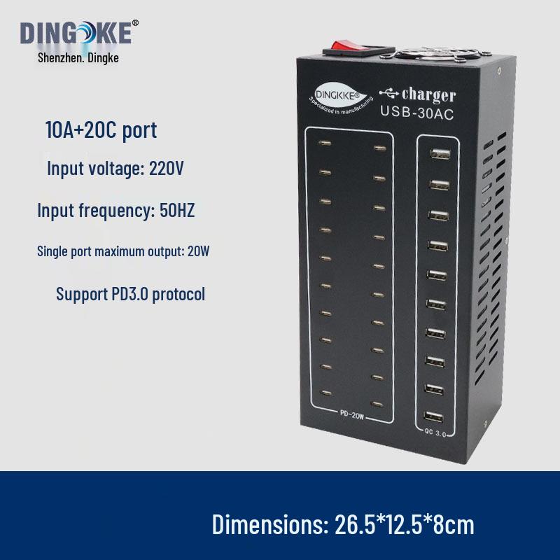 USB Multi-Port Charger: 10-100 Port Station with PD/QC3.0 Fast Charging - Charger King