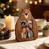 Small Photo Frame for Shelf Cute Animal Frame Rustic Wooden Holder Cat Versatile Display Stand Bear Picture Home Office Desk Minimalist Pine Wood