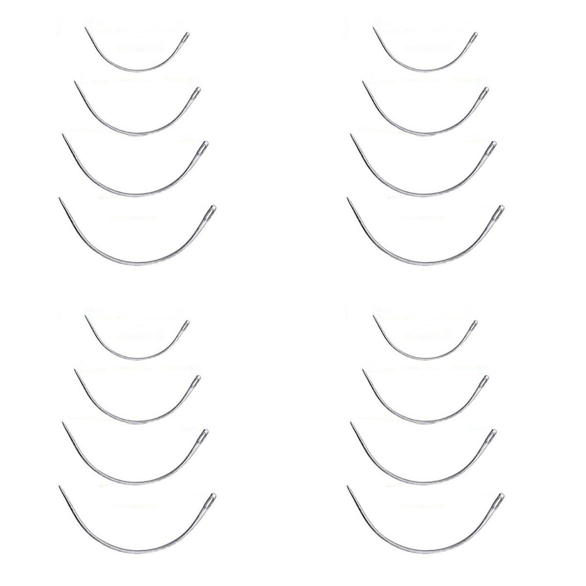 

Сверхпрочный набор игл для ручного шитья, аксессуары для шитья кожаных изделий, игла с большим ушком, удлиненная изогнутая игла, инструмент для ремонта кожи 4Set серебряный