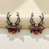 Gothic Vintage Crystal Spider Earrings Needle Halloween Jewelry Women